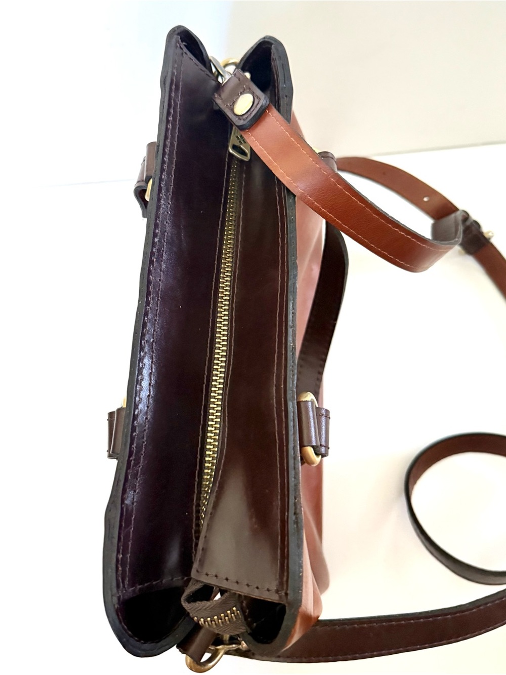 Patricia Nash Moggie Leather Satchel Owl Embroidery Tote Crossbody Rare - Picture 9 of 10